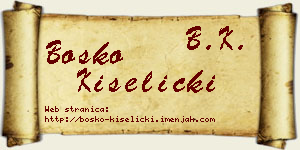 Boško Kiselički vizit kartica